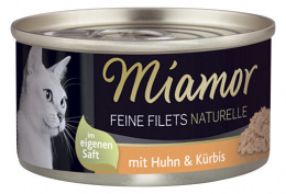 Konzerva MIAMOR Feine Filets Naturelle kura + tekvica v šťave 80g