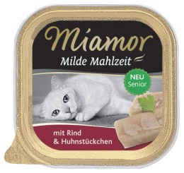 Vanička MIAMOR Milde Mahlzeit Senior hovädzie + kuracie kúsky 100g