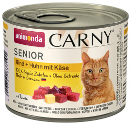 Konzerva Carny Senior hovädzie + kuracie so syrom 200g