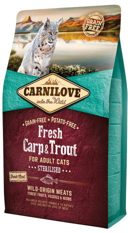 Carnilove  fresh cat adult sterilised granuly kapor a pstruh 2 kg