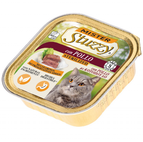 MISTER STUZZY vanička pre sterilizované mačky kuracia 100 g title=