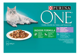 Purina One kapsička pre mačky Indoor tuniak, fazuľky, teľa, mrkva 4 x 85 g   