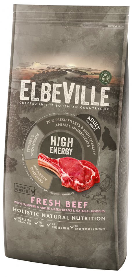 ELBEVILLE  granuly Adult All Breeds Fresh Beef High Energy 11,4kg title=