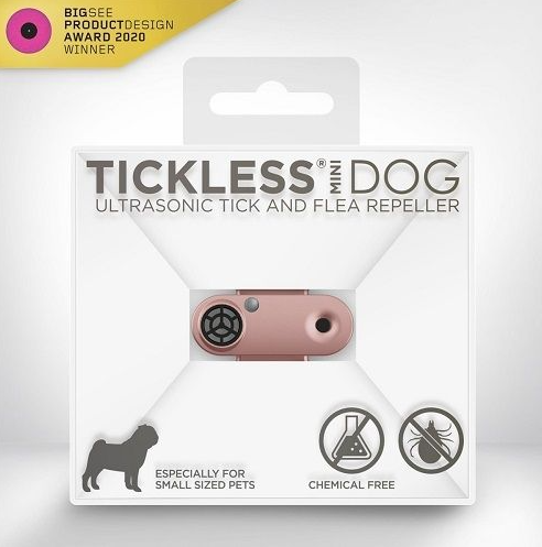 Tickless mini dog - Dobíjateľný ultrazvukový odpudzovač kliešťov a bĺch pre psov ružovozlaté Tickless mini dog - Dobíjateľný ultrazvukový odpudzovač kliešťov a bĺch pre psov ružovozlaté