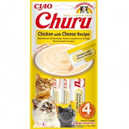 Churu cat lízacia pochúťka kura so syrom 4 x 14 g