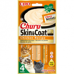 Churu cat lízacia poch. Skin &amp; Coat kura  4 x 14 g