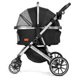 Switt Kočík pre psa čierny, strieborná konštrukcia  62 x 90 x 108 cm 