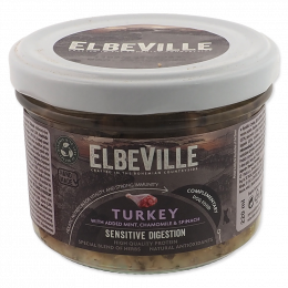 Elbeville dog krmivo v skle Sensitive Digestion morka s mätou 220 ml