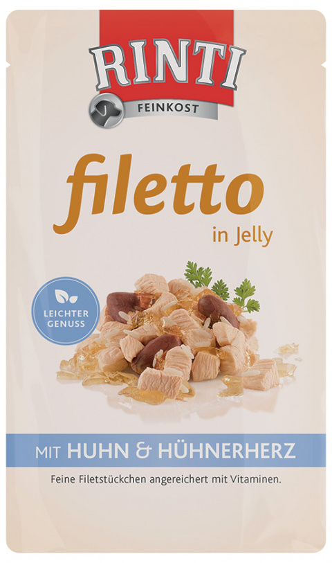 Kapsička RINTI Filetto kuře + kuřecí srdce v želé 125g