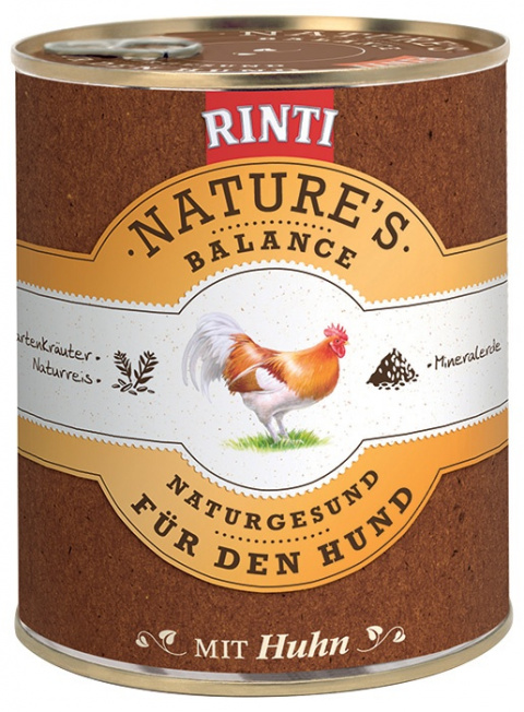 Konzerva RINTI Nature‘s Balance kuře + hnědá rýže + vejce 800g
