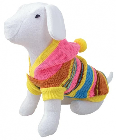 Svetr Dog Fantasy s kapucí proužky barevný Boy 35cm