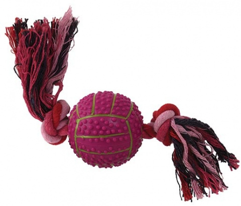 Hračka DOG FANTASY přetahovadlo basketbalový míč červený 22 x 6 cm