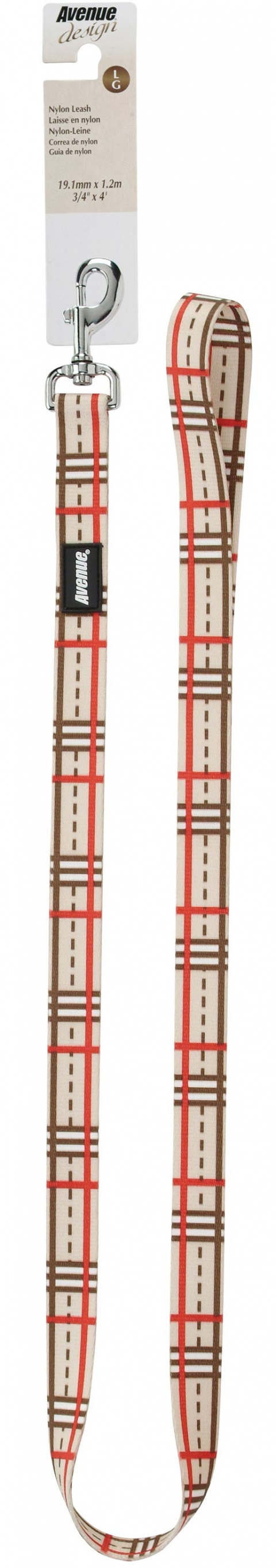 Vodítko AVENUE Hampton Plaid béžové M-L