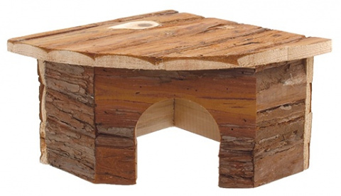 Domek Small Animal rohový s kůrou 22x22x13cm