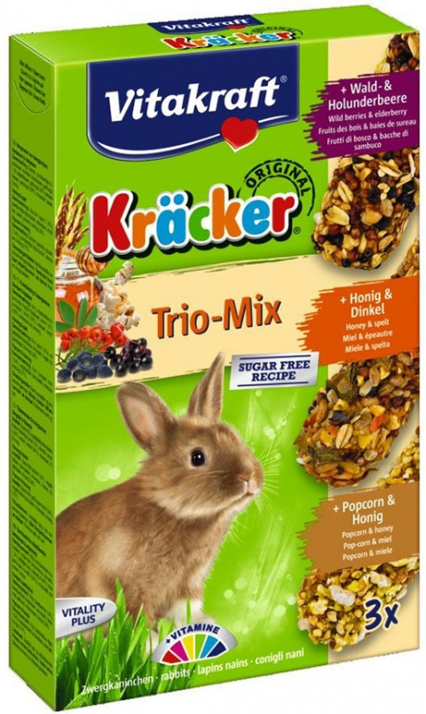 Kracker VITAKRAFT Rabbit Honey + Popcorn + Active 3ks