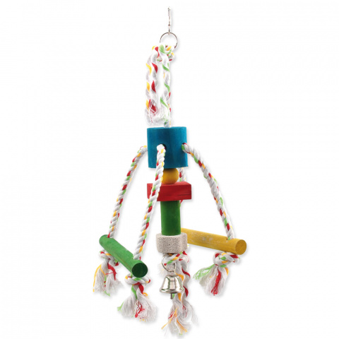 Hračka Bird Jewel Chobotnička závěsná dřevo - provaz 29 cm title=