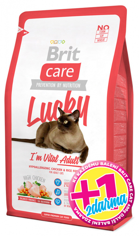 BRIT Care Cat Lucky I&#039;m Vital Adult 400g 1+1 zdarma