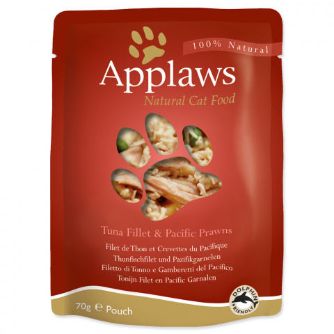 Kapsička Applaws Cat tuňák, krevety 70g title=