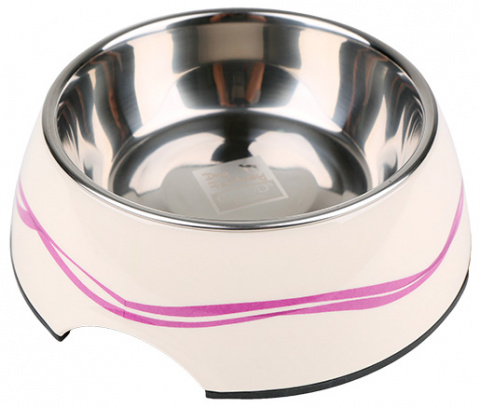 Miska nerez Dog Fantasy kulatá purpurové vlnky 160ml