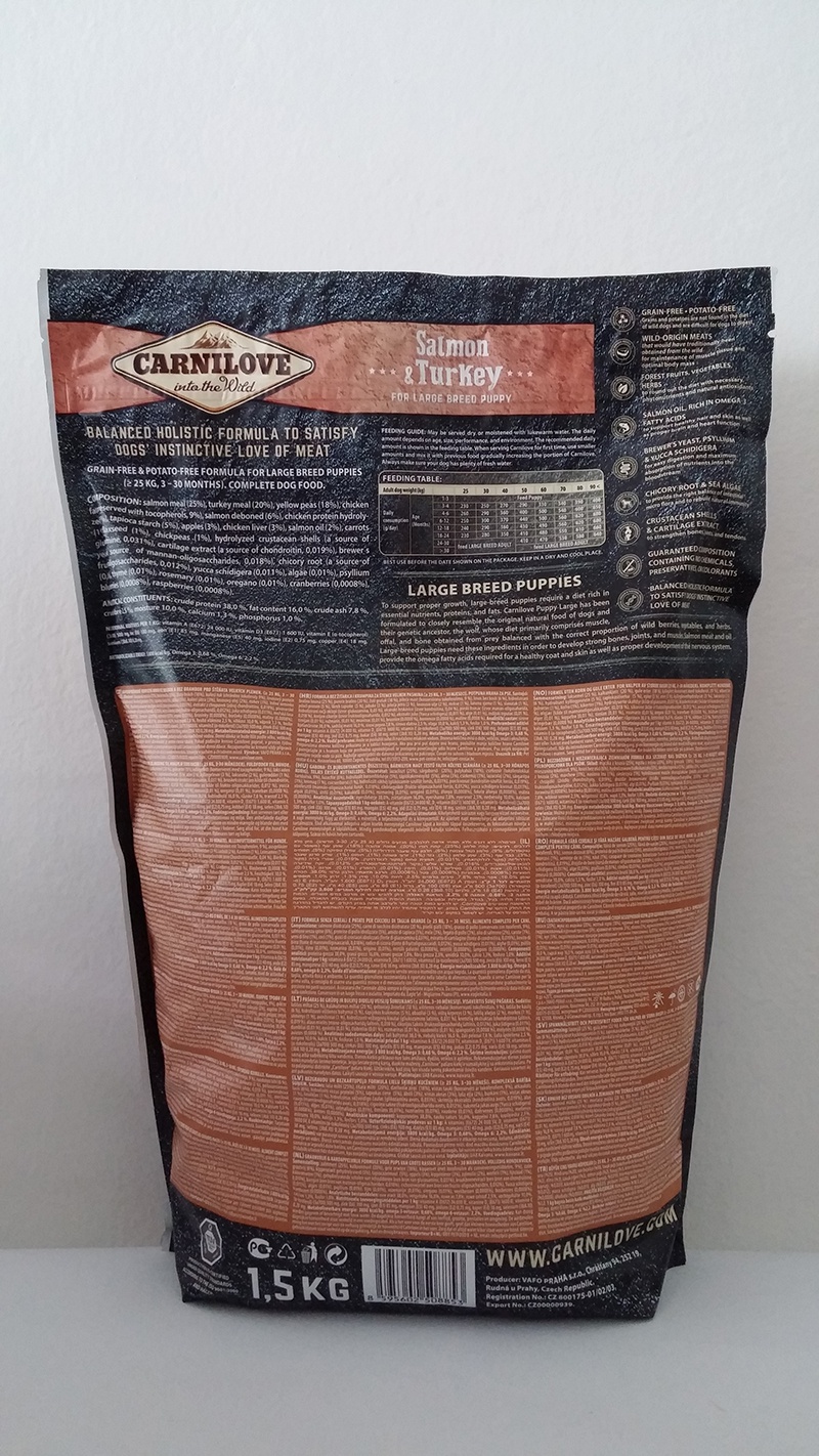 Carnilove Salmon &amp; Turkey for Large Breed Puppy 1,5kg