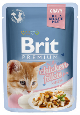 Kapsička Brit Premium Cat Delicate Fillets ve šťávě s kuřetem pro koťata 85g