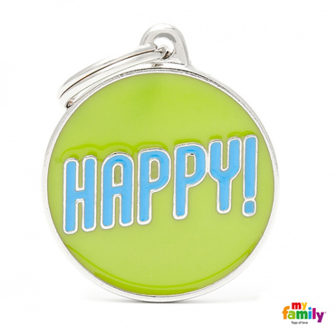 Známka My Family Charms popis HAPPY title=
