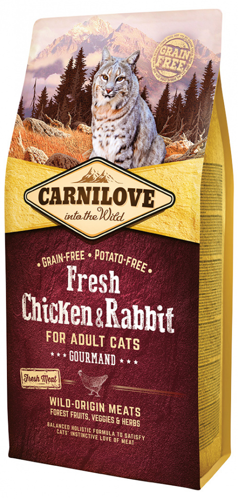 Carnilove Fresh Chicken &amp; Rabbit Gourmand for Adult cats 6kg title=