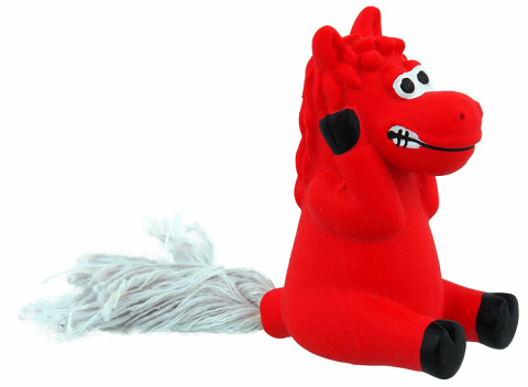 Hračka Dog Fantasy Latex kůň 7cm červená title=