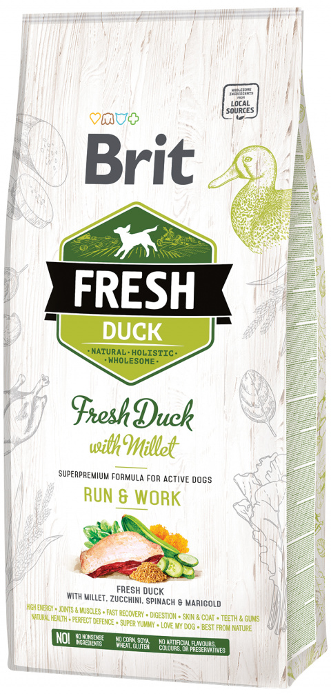 Brit Fresh Duck with Millet Active Run &amp; Work 12kg title=