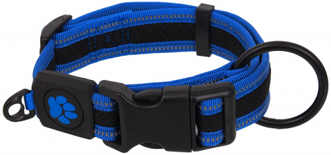 Obojek Active Dog Fluffy M modrý 2,5x33-48cm title=