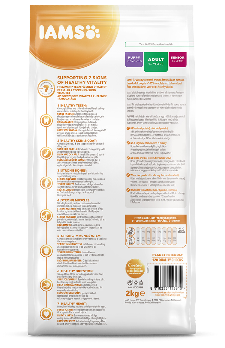 IAMS Dog Adult Small &amp; Medium Chicken 12kg  + lanová hračka různé barvy ZDARMA