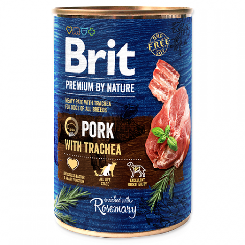 Konzerva Brit Premium by Nature Pork with Trachea 400g title=