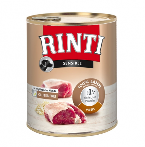 Konzerva Rinti Sensible jehně + rýže 800g