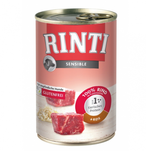 Konzerva Rinti Sensible hovězí + rýže 400g title=