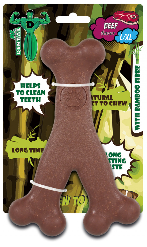 Hračka žvýkací Mr. Dental Bambone ypsilon hovězí L/XL title=