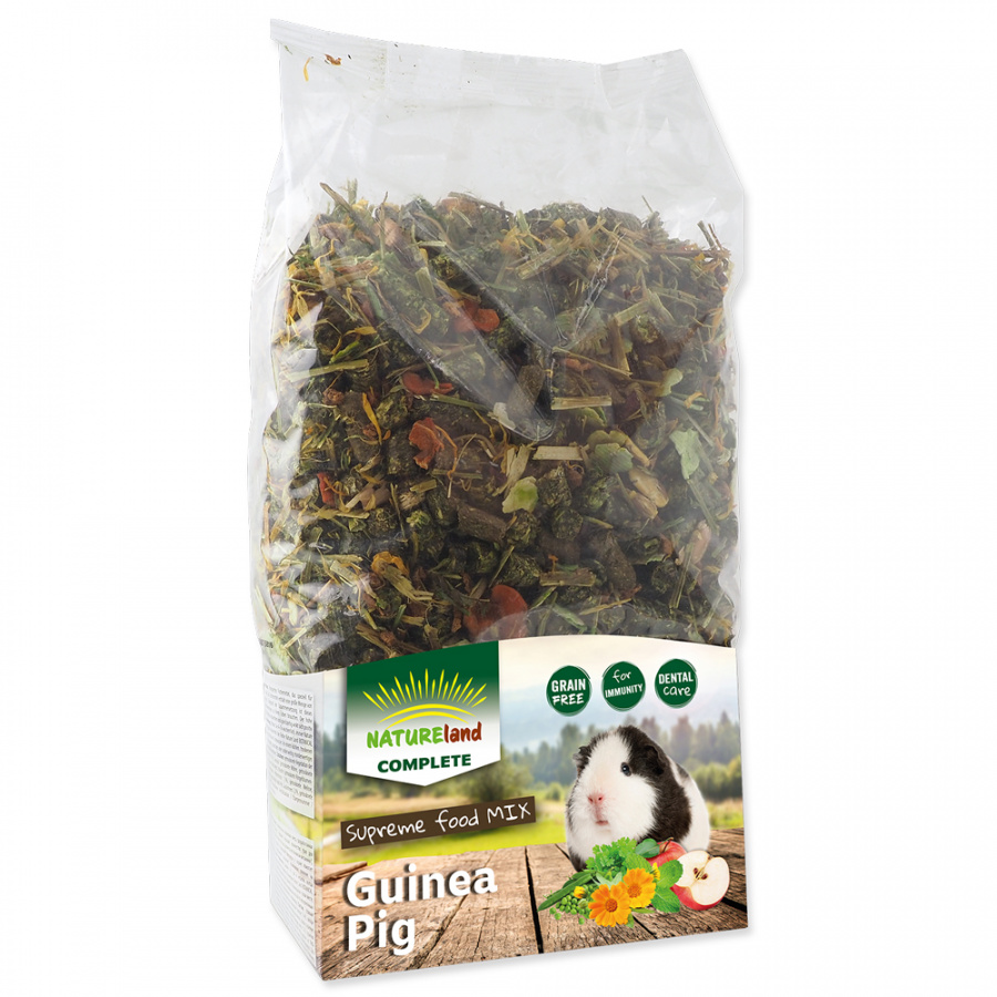 Krmivo Nature Land Complete směs pro morčata 1,4kg + dárek, nádoba na krmivo Krmivo Nature Land Complete směs pro morčata 1,4kg + dárek, nádoba na krmivo