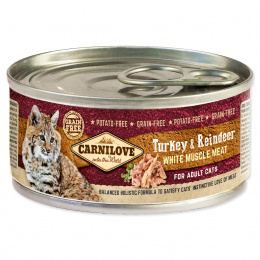 Konzerva Carnilove Turkey &amp; Reindeer for Adult Cats 100g