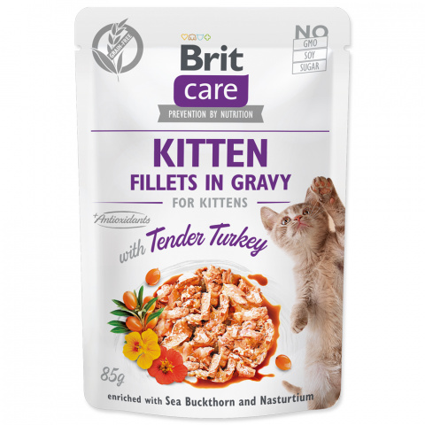 Kapsička Brit Care Cat Kitten Fillets in Gravy with Tender Turkey 85g  title=