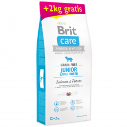Brit Care Grain-free Junior Large Breed Salmon &amp; Potato 12+2kg ZDARMA
