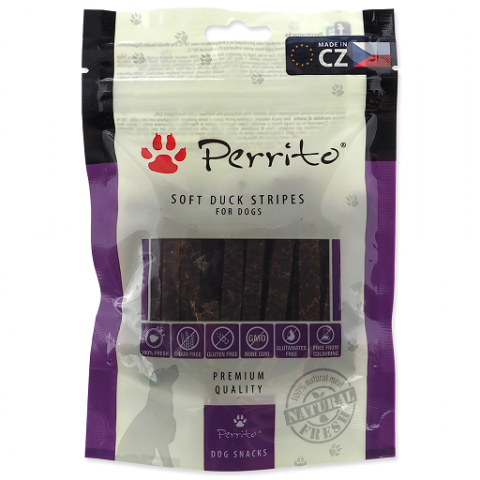 Pochoutka Perrito Duck Soft stripes 100g title=