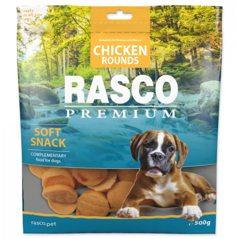 Pochoutka Rasco Premium kolečka z kuřecího masa 500g title=