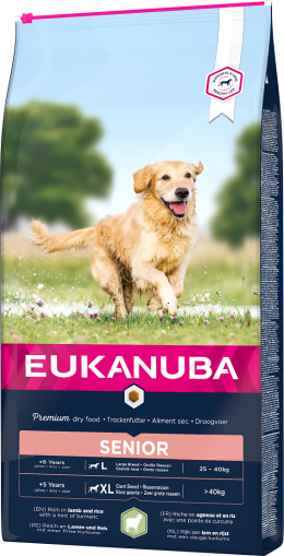 Eukanuba Senior Large &amp; Giant Lamb 12kg + lanová hračka různé barvy ZDARMA