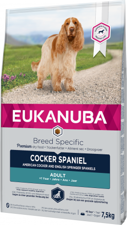Eukanuba Cocker Spaniel 7,5kg + zásobník se sáčky zdarma