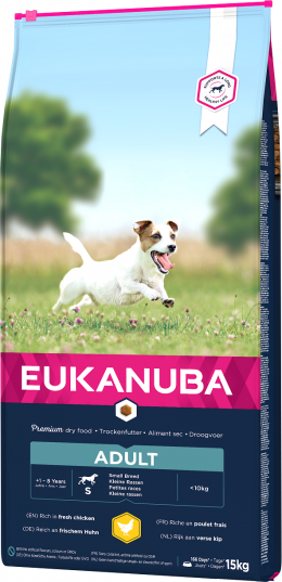 Eukanuba Adult Small 15kg + lanová hračka různé barvy ZDARMA