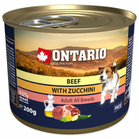Konzerva Ontario Beef, Zucchini, Dandelion and linseed oil 200g title=