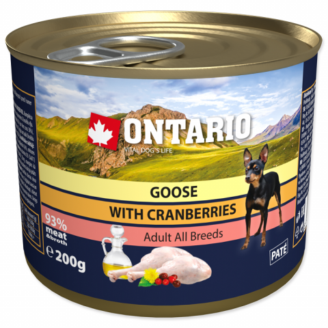 Konzerva Ontario Goose, Cranberries, Dandelion and linseed oil 200g title=