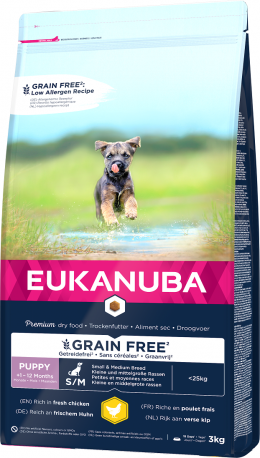 Eukanuba Puppy Small &amp; Medium Grain Free Chicken 3kg​