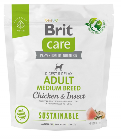 Brit Care Dog Sustainable Adult Medium Breed 1kg title=