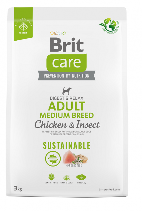 Brit Care Dog Sustainable Adult Medium Breed 3kg title=
