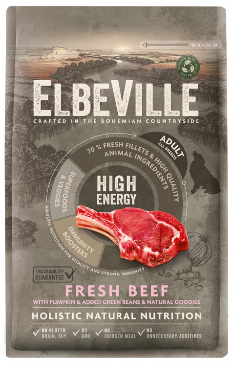ELBEVILLE Adult All Breeds Fresh Beef High Energy 4kg title=
